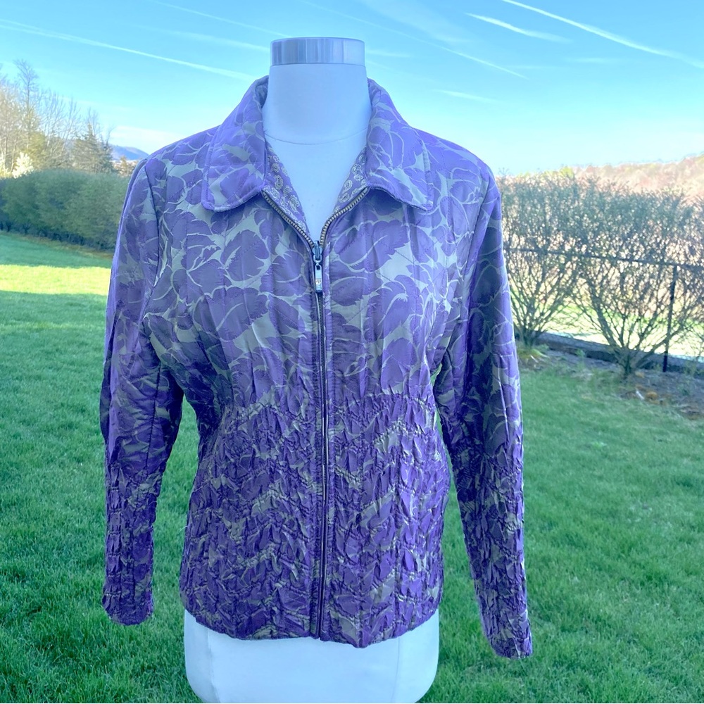 UBU Peck Your Personality Reversible Metallic Purple Zip Up Jacket